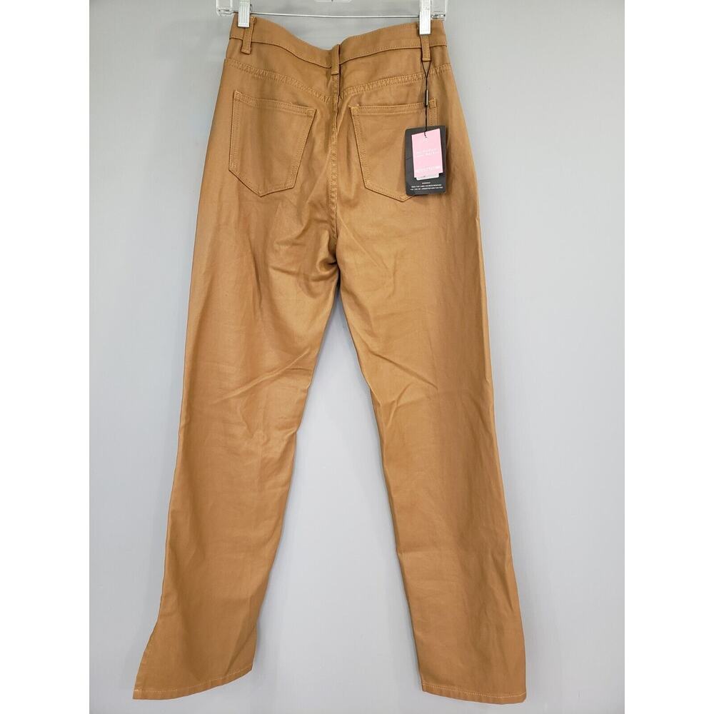 NEW Pretty Little Thing‎ Womens Faux Leather Trousers Brown Size 8 Pants